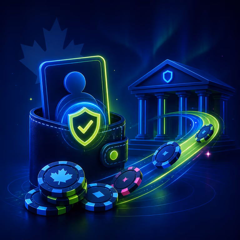 Secure cashier flow with wallet, chips and verification glow